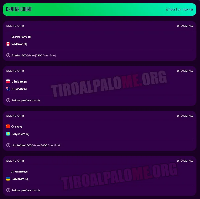 wta doha partidos doming8 febrero 2026 tiroalpalo t