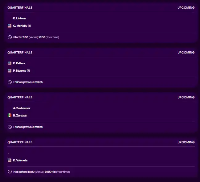 wta memphis viernes 31 julio 2026 partidos tiroalpalo