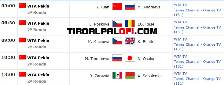 wta pekin viernes2 octubre 2026 tiroalpalo